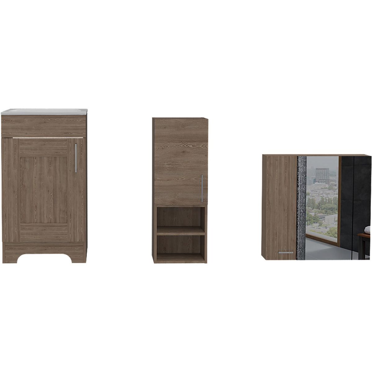 TUHOME - Lavamanos/Módulo/Botiquín Miel