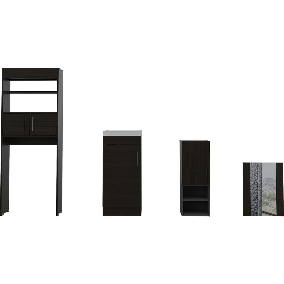 TUHOME - Lavamanos/Optimizador/Módulo/Espejo Wengue