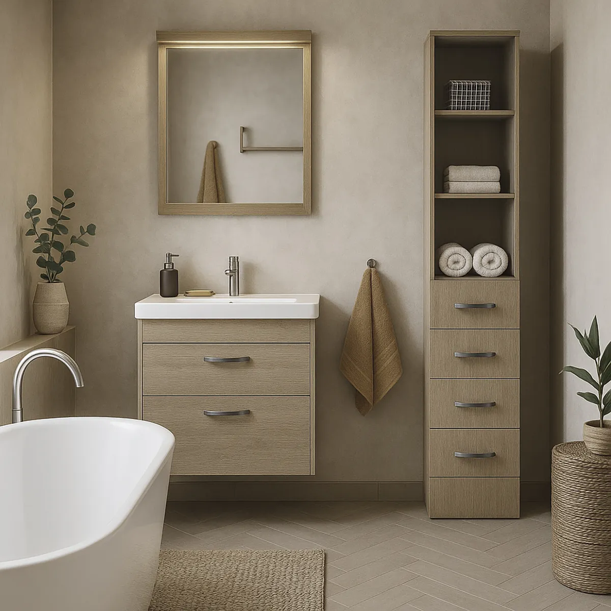TUHOME - Mueble Organizador de Baño Melamina 3 Nivel(es) 30x173x45 cm Blanco