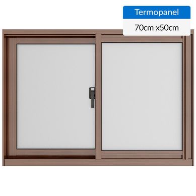 Ventana termopanel aluminio 70x50 cm madera corredera