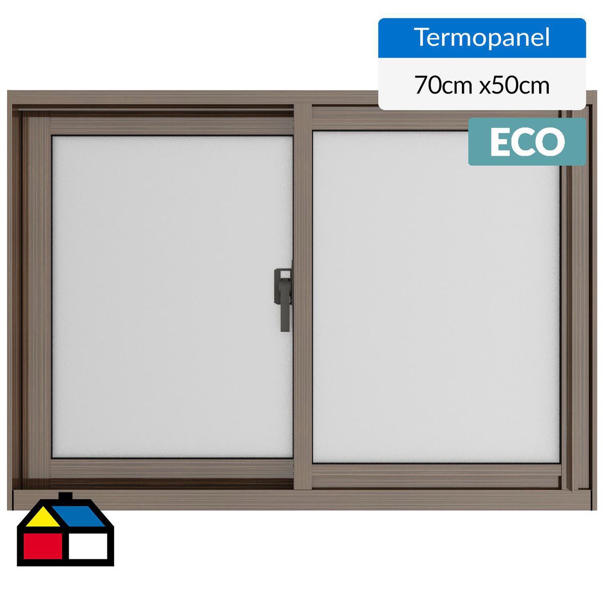 WINTEC - Ventana termopanel aluminio 70x50 cm madera corredera