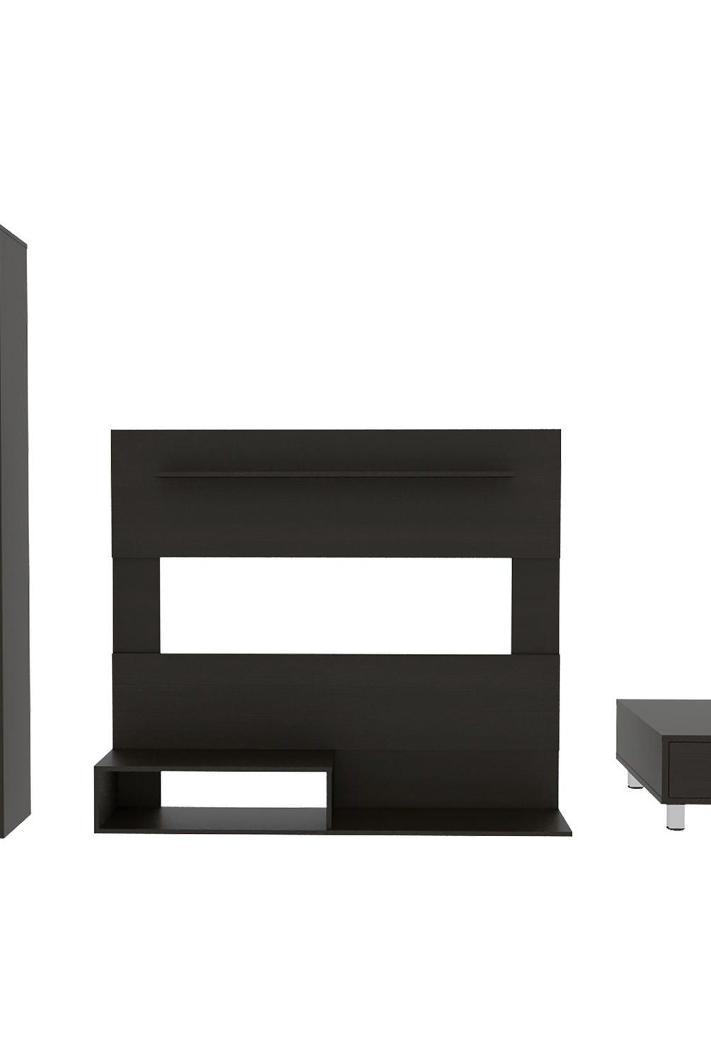 TUHOME - Panel de TV + Bar + Mesa de centro Wengue