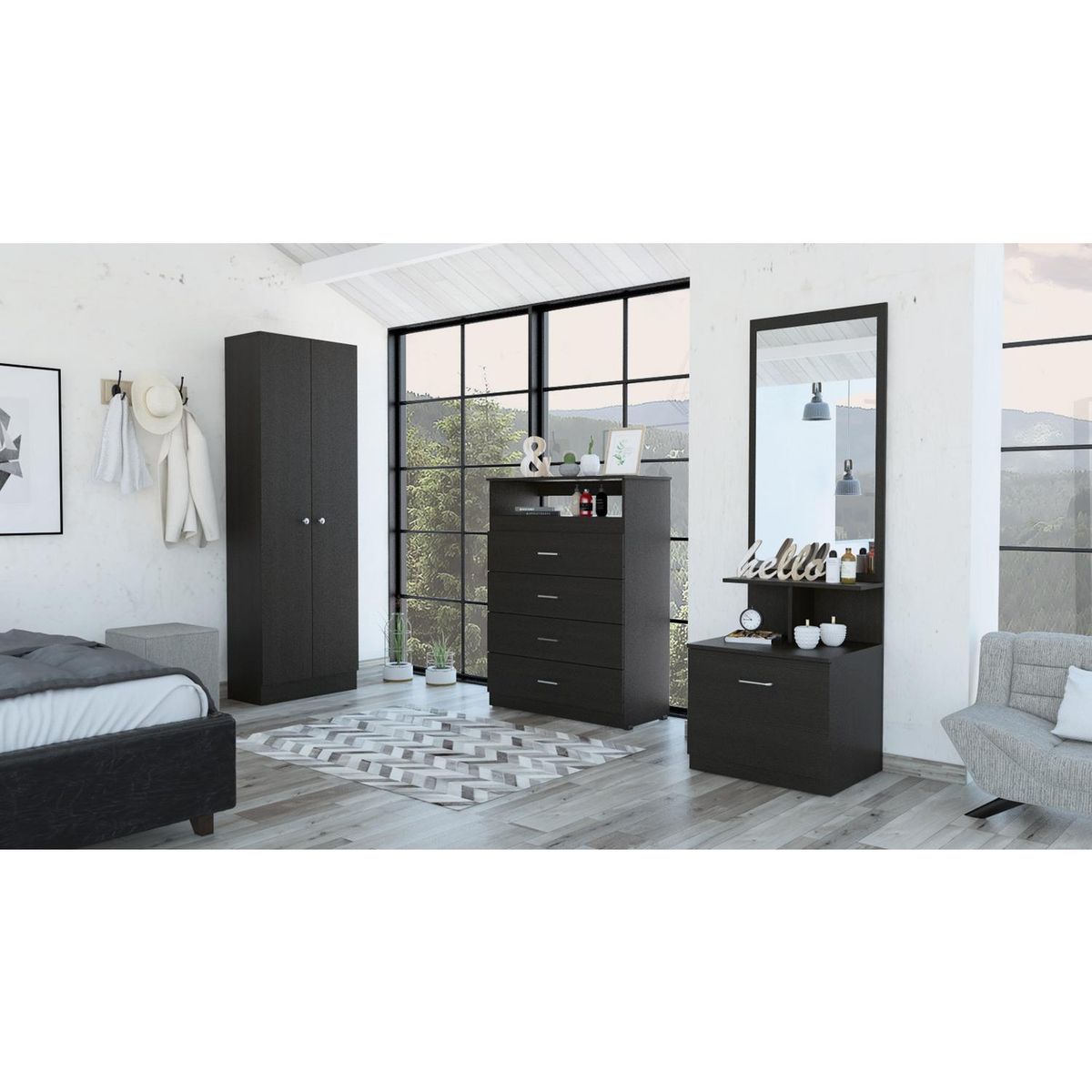 TUHOME - Clóset + comoda + velador 60x30x180 cm