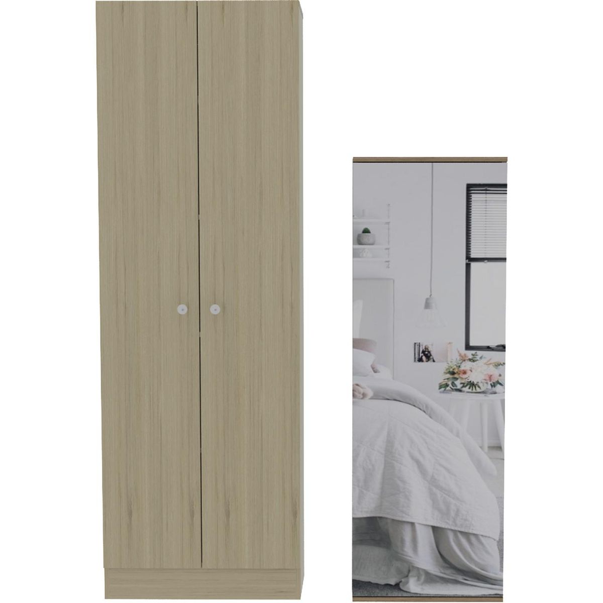 TUHOME - Clóset + Zapatero Oak/Blanco