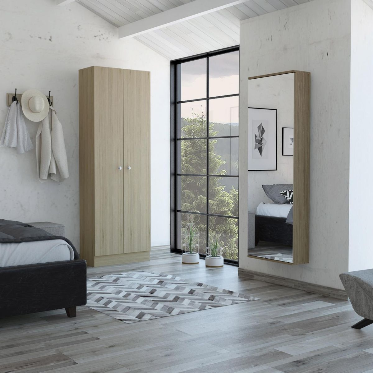 TUHOME - Clóset + Zapatero Oak/Blanco