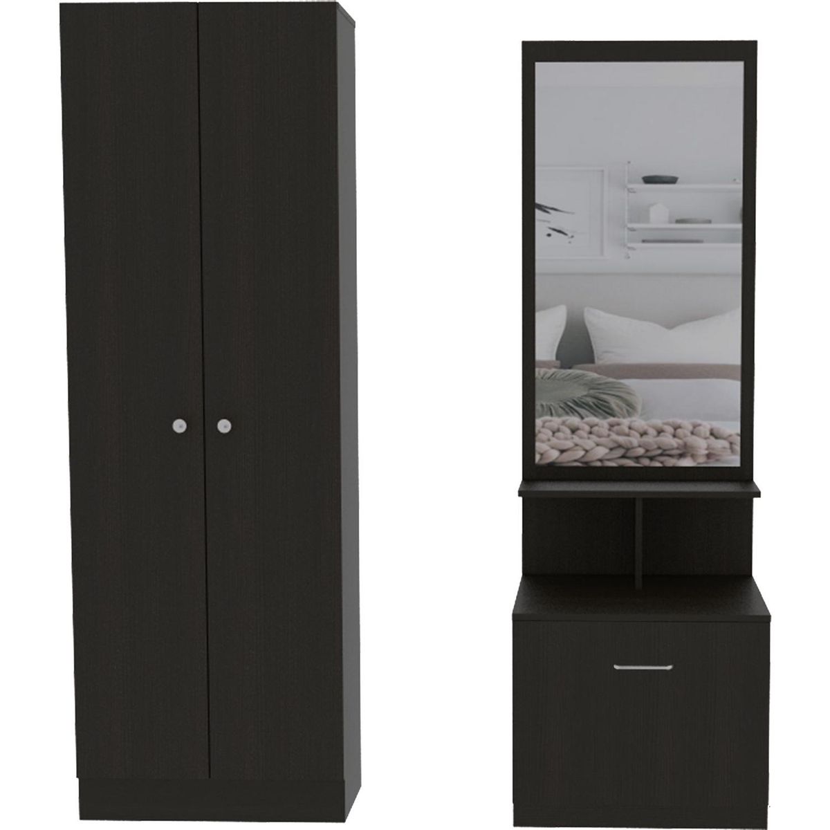 TUHOME - Clóset + Velador Wengue