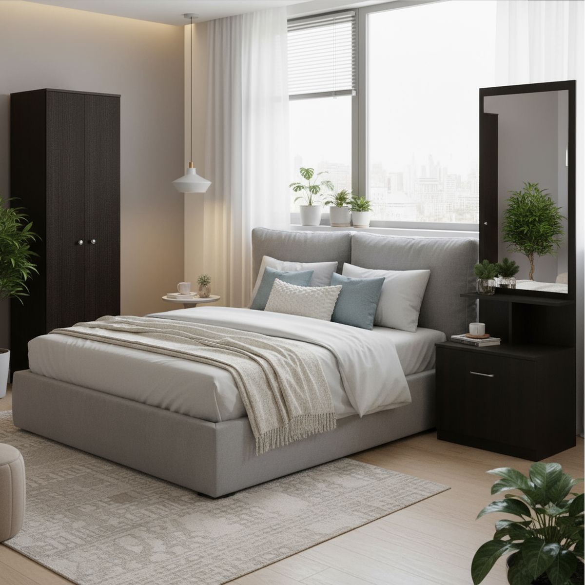 TUHOME - Clóset + Velador Wengue