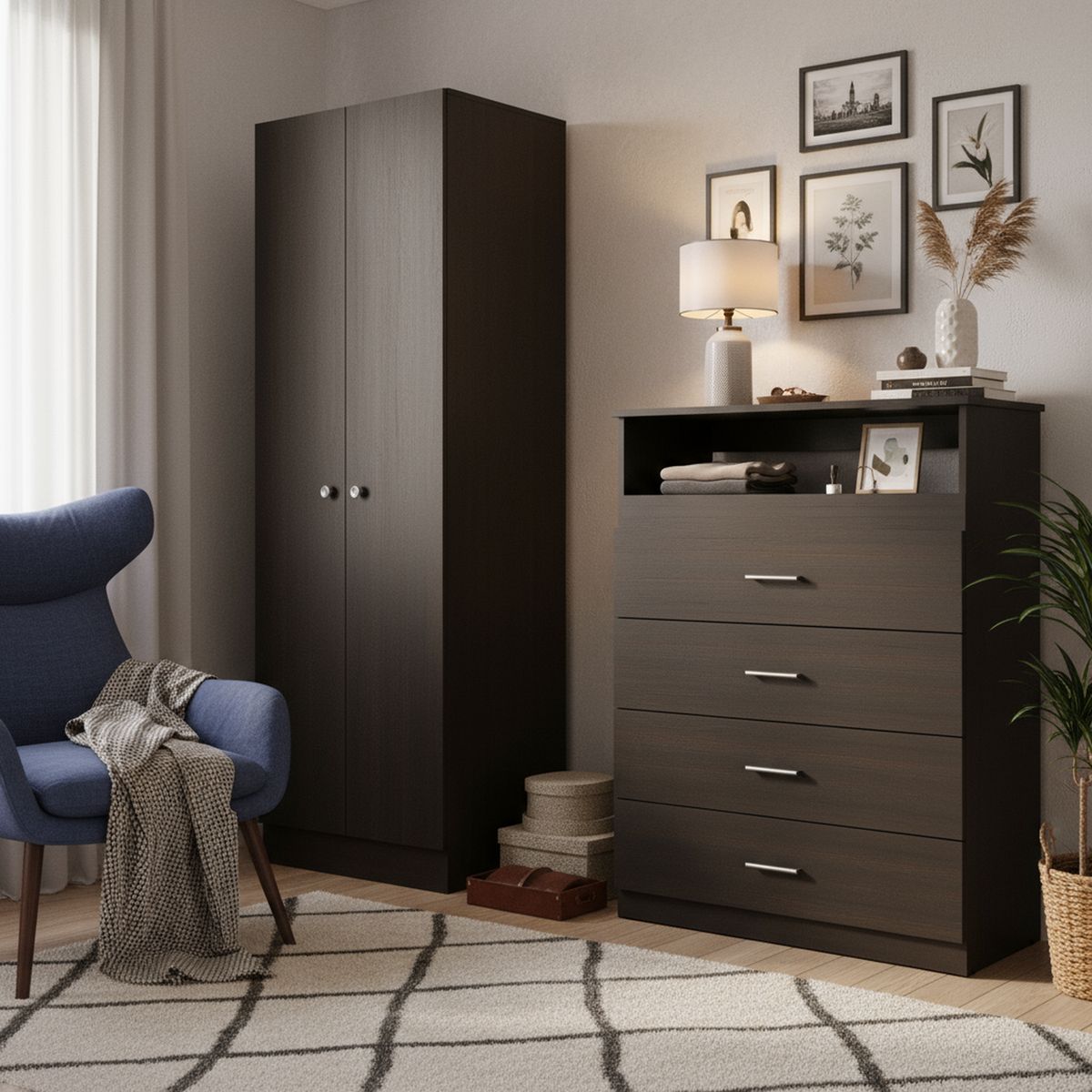 TUHOME - Clóset + Cómoda Wengue