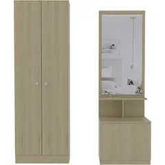 TUHOME - Clóset + Velador Oak/Blanco