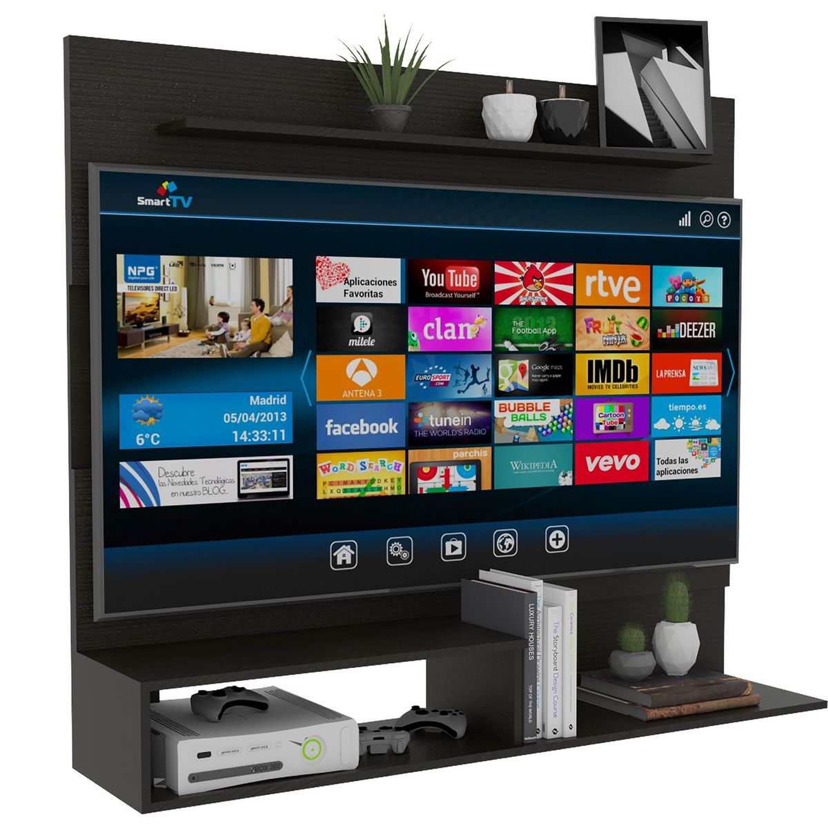 TUHOME - Panel de TV 40 " 140x31,5x120 Wengue