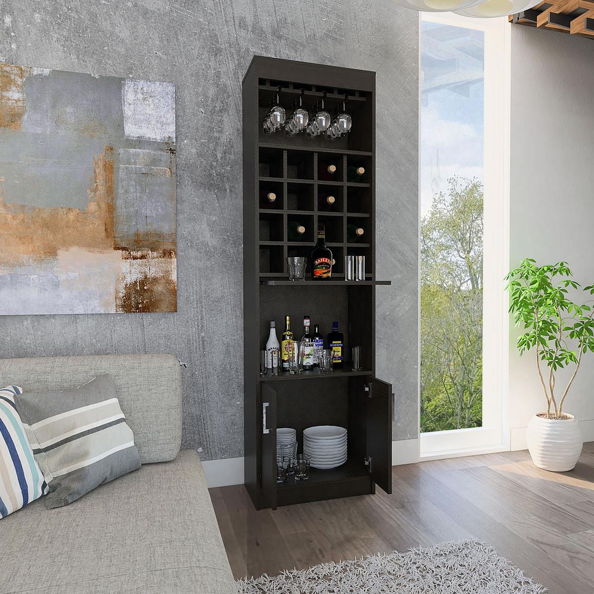 TUHOME - Panel TV 40 " Wengue 140x120x31.5 cm