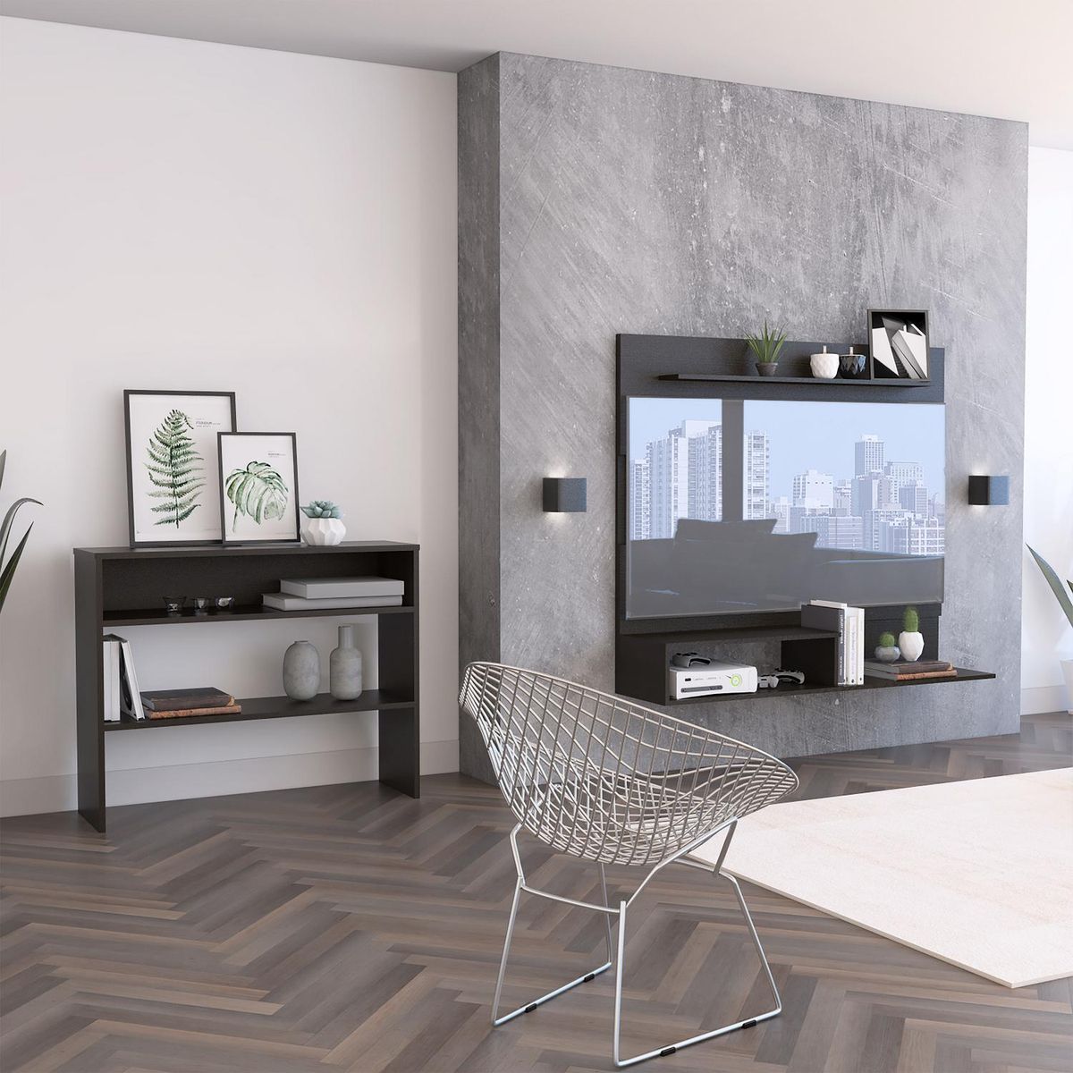 TUHOME - Panel TV 40 " Wengue 140x120x31.5 cm