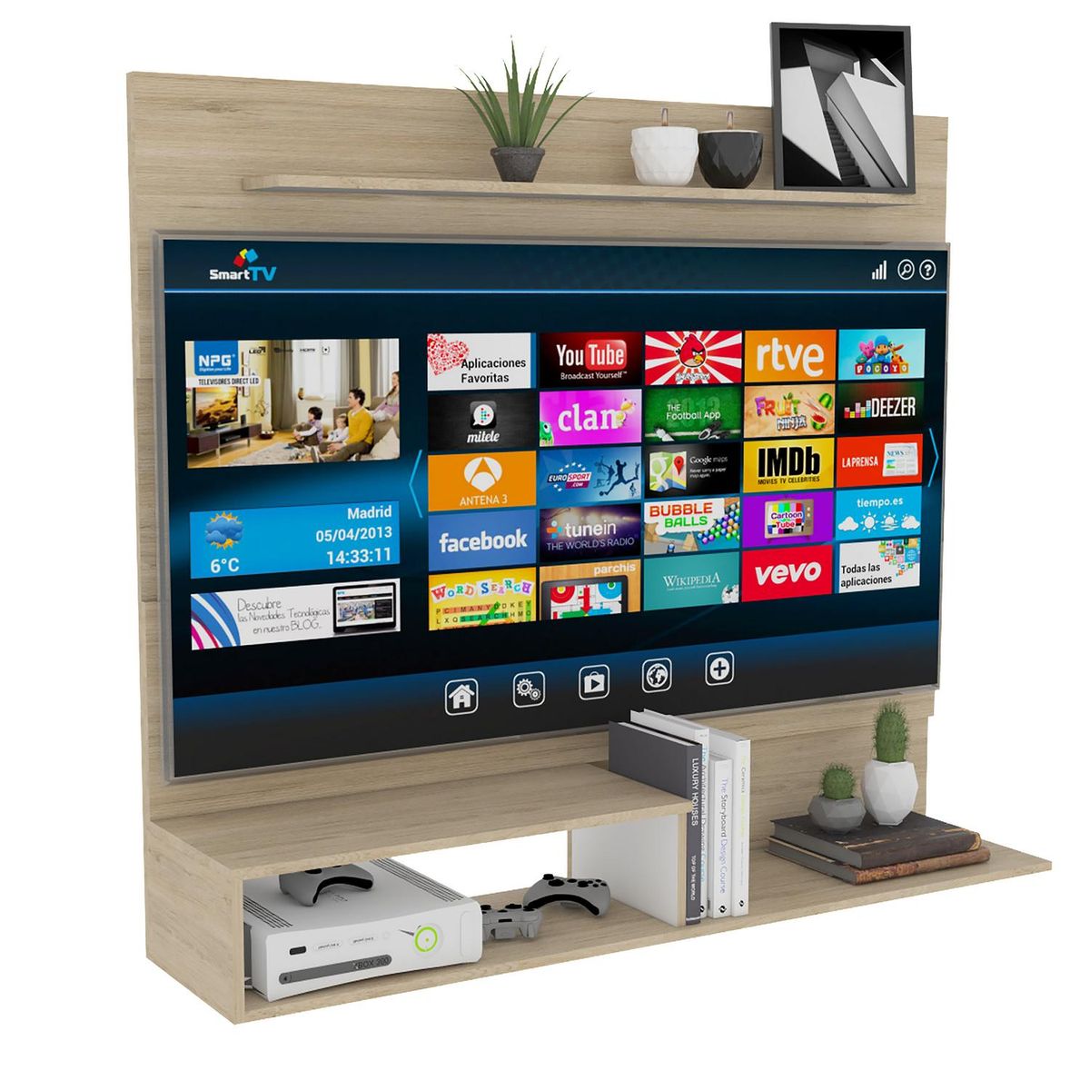 TUHOME - Panel de TV 40 " 120x32x140 Wengue