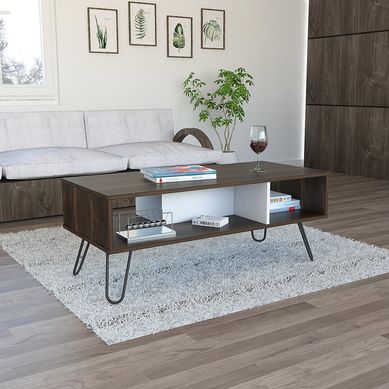 Mesa centro habano/blanca 40x101x45 cm