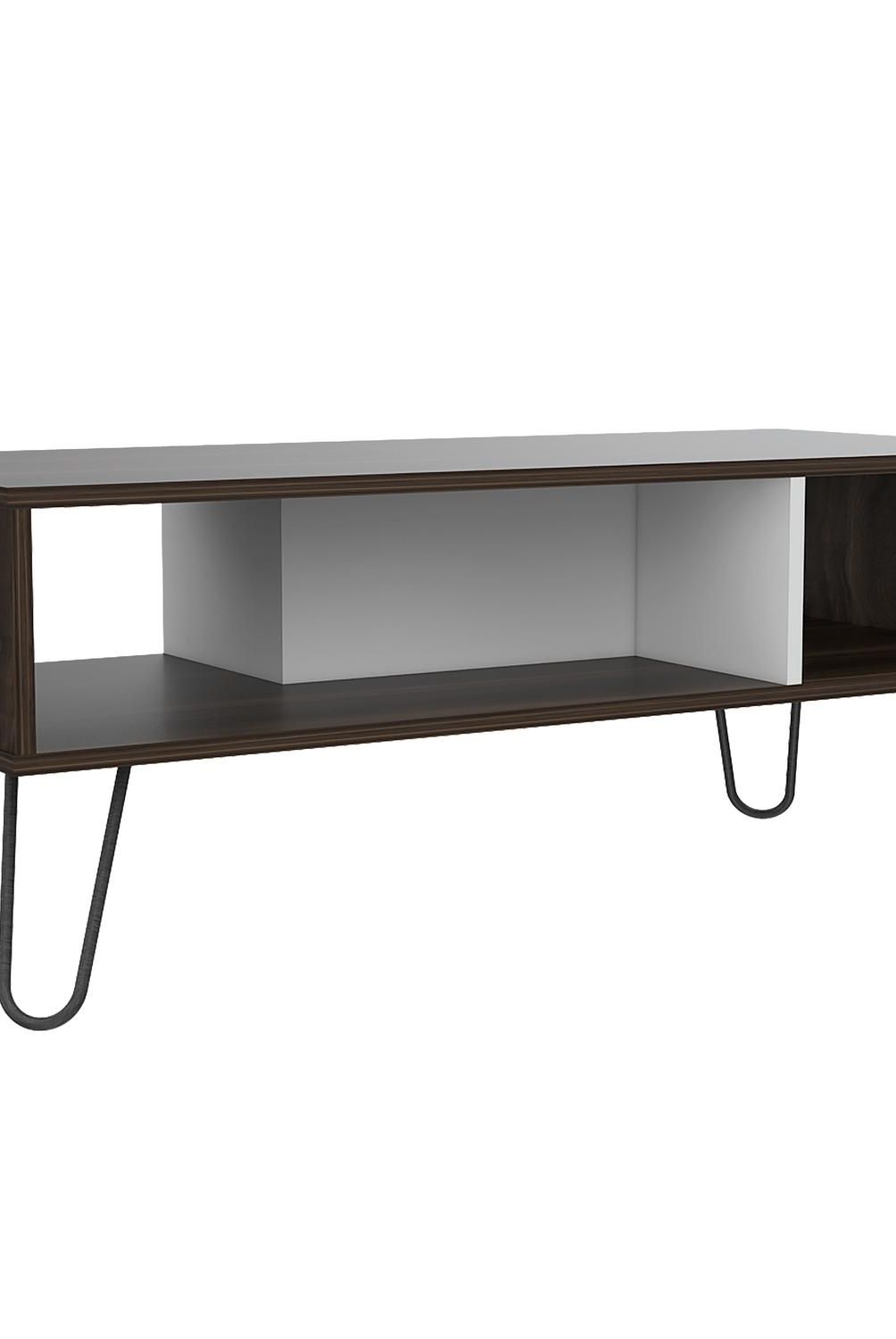 TUHOME - Mesa centro habano/blanca 40x101x45 cm