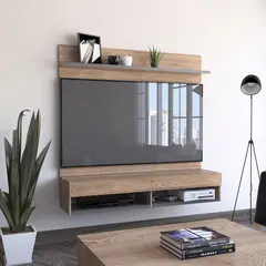 TUHOME - Centro de entretenimiento 60 " 137,6x35x138 Miel/Plomo