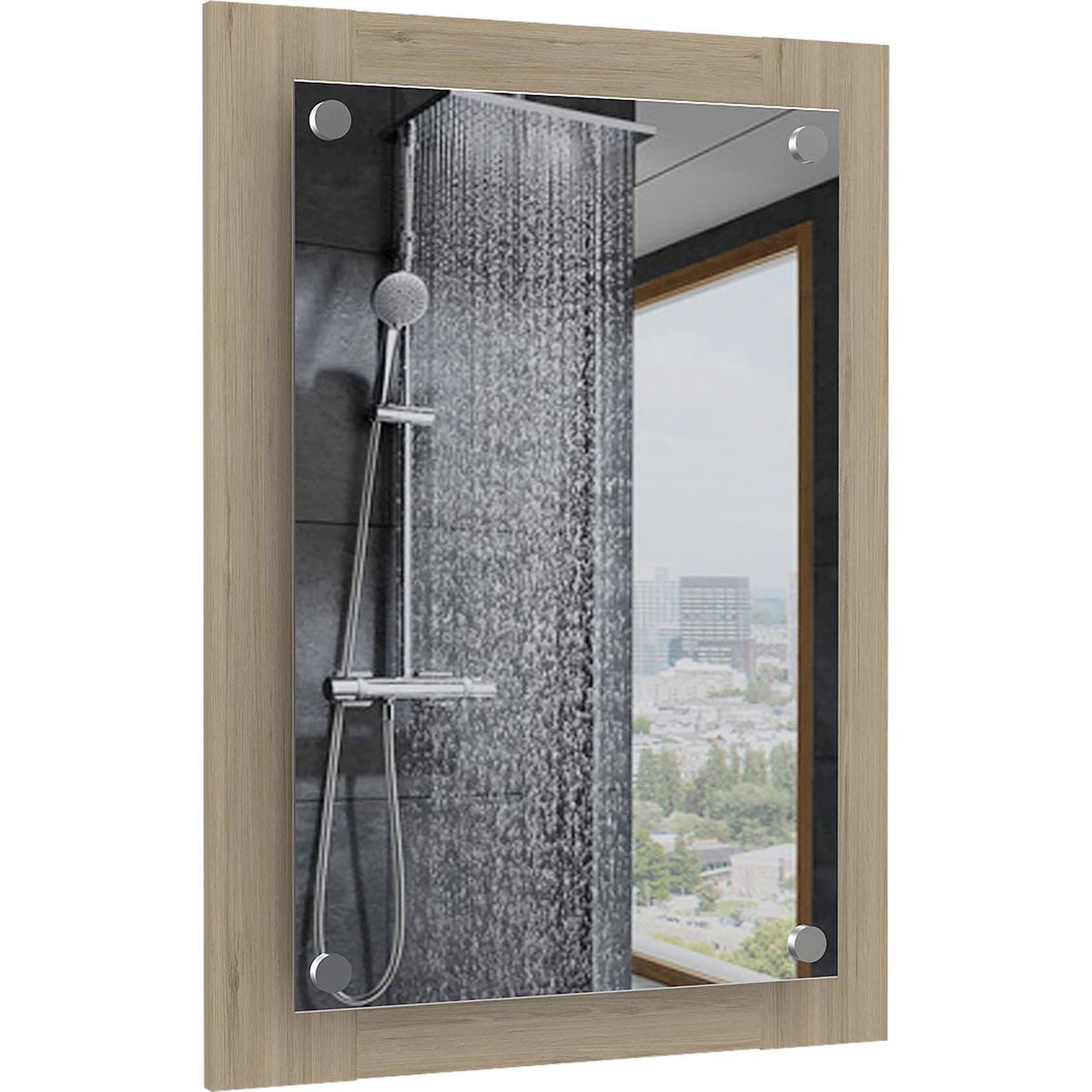 TUHOME - Espejo Baño Forma Rectangular 50.2x70 cm Café Vanguard