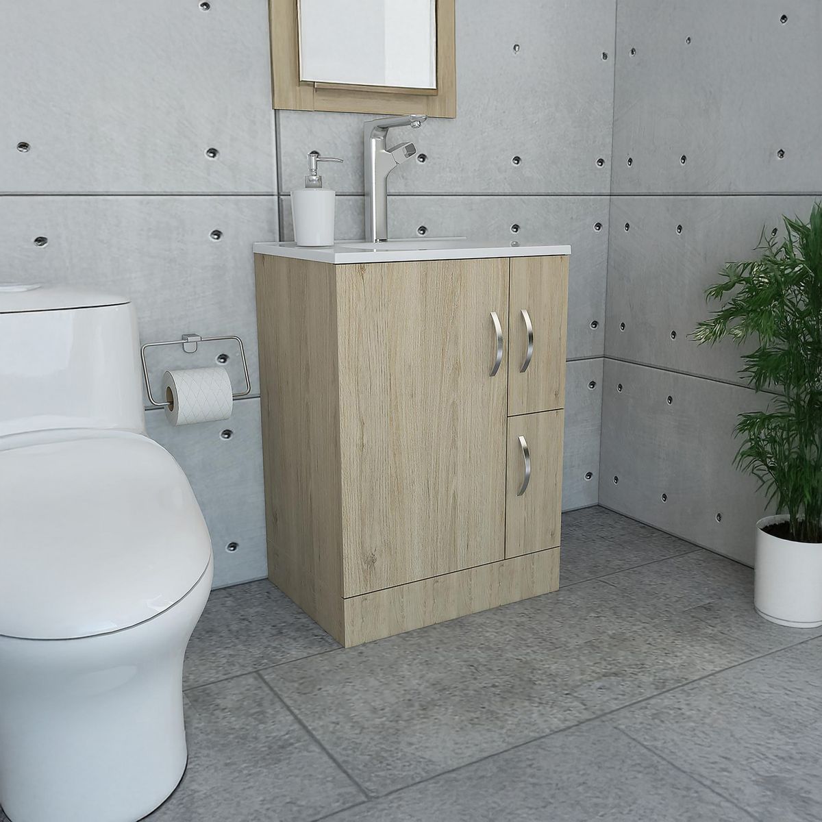 TUHOME - Vanitorio sin cubierta 59x83x44 cm