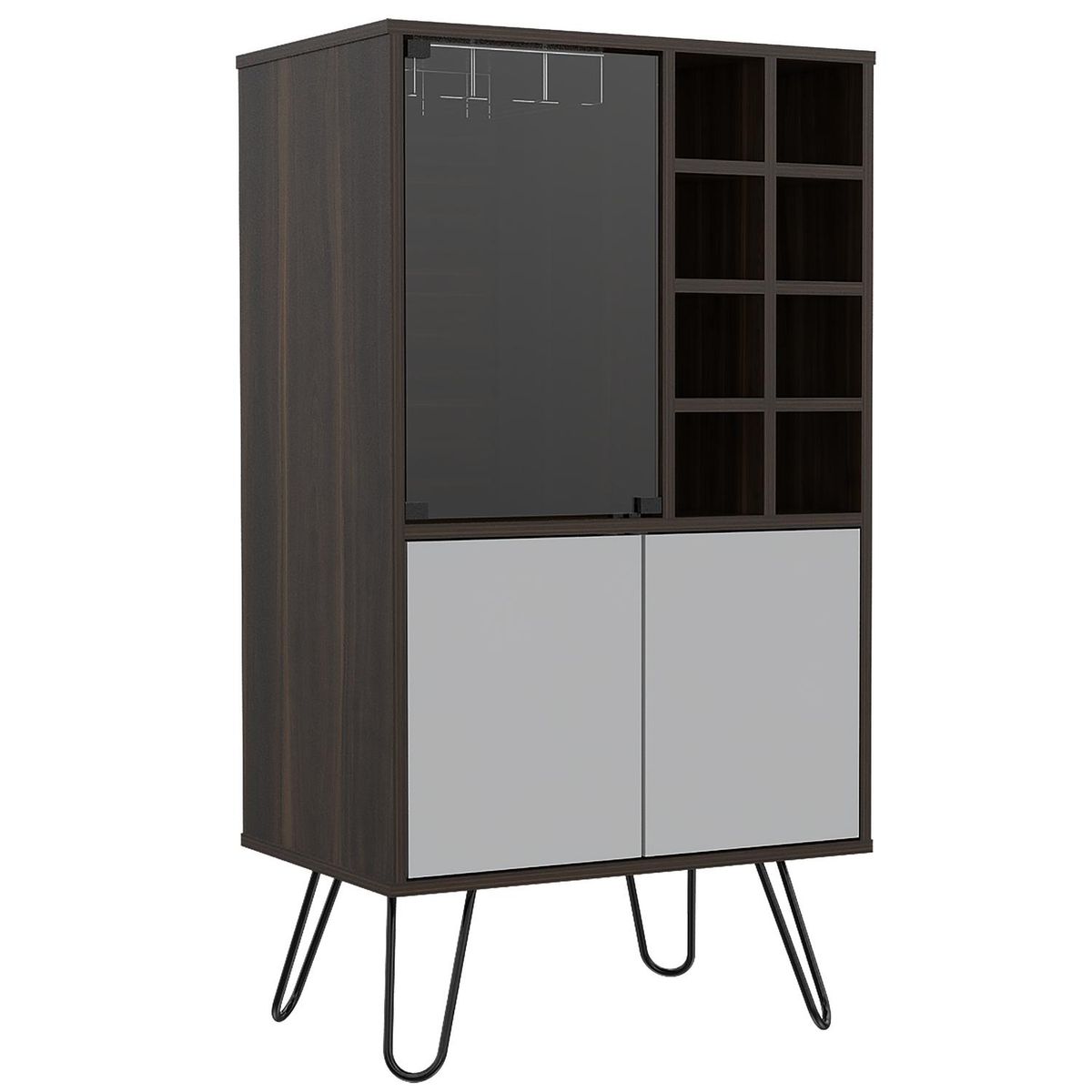 TUHOME - Bar Vassel 59.6x109.4x40.6 cm Habano/blanco