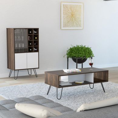 Bar + mesa centro habano/blanco 109x60x41 cm