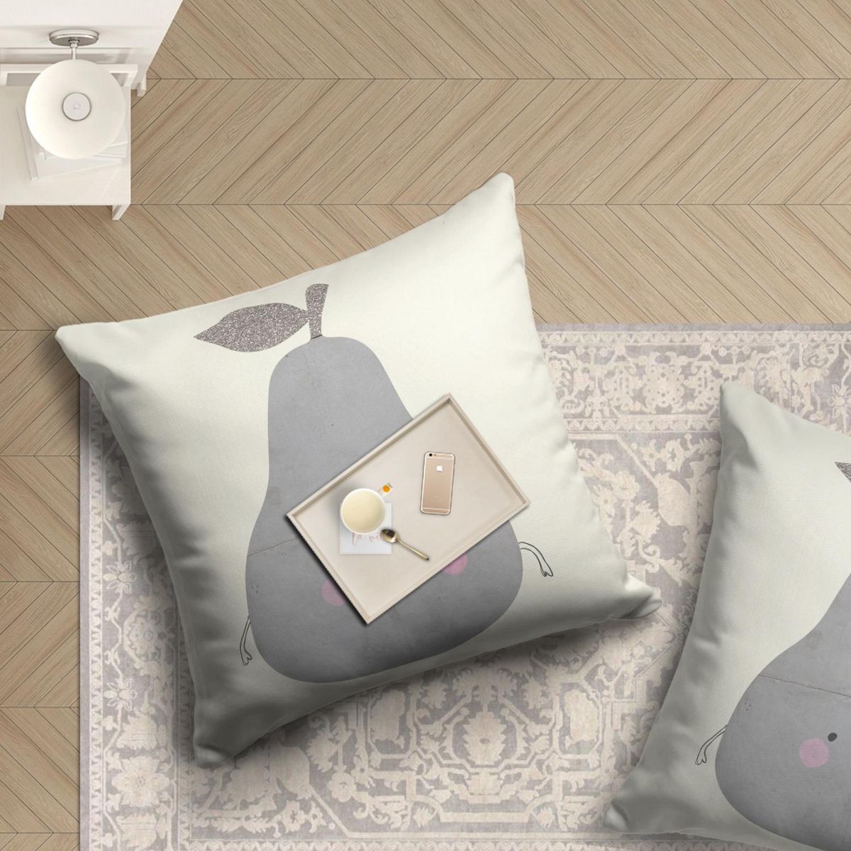 IMPRESIONARTE - Cojín de Piso Pera de USA 100x100 cm