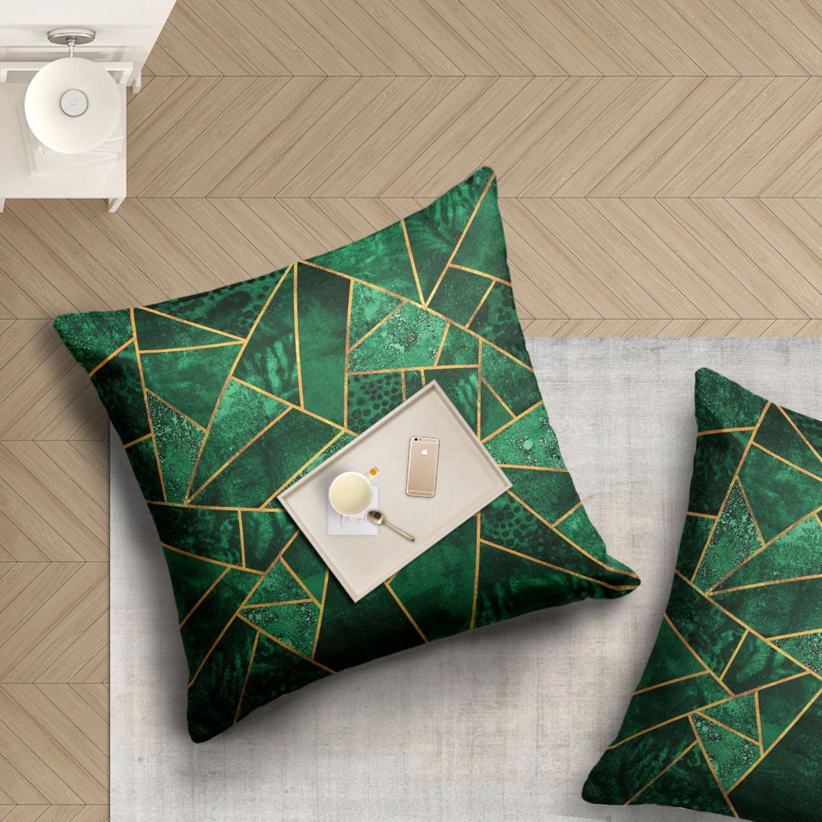 IMPRESIONARTE - Cojín de Piso Deep Emerald de Suecia 100x100 cm