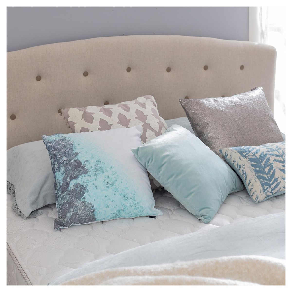 IMPRESIONARTE - Cojín Ocean Blue de USA 40x40 cm