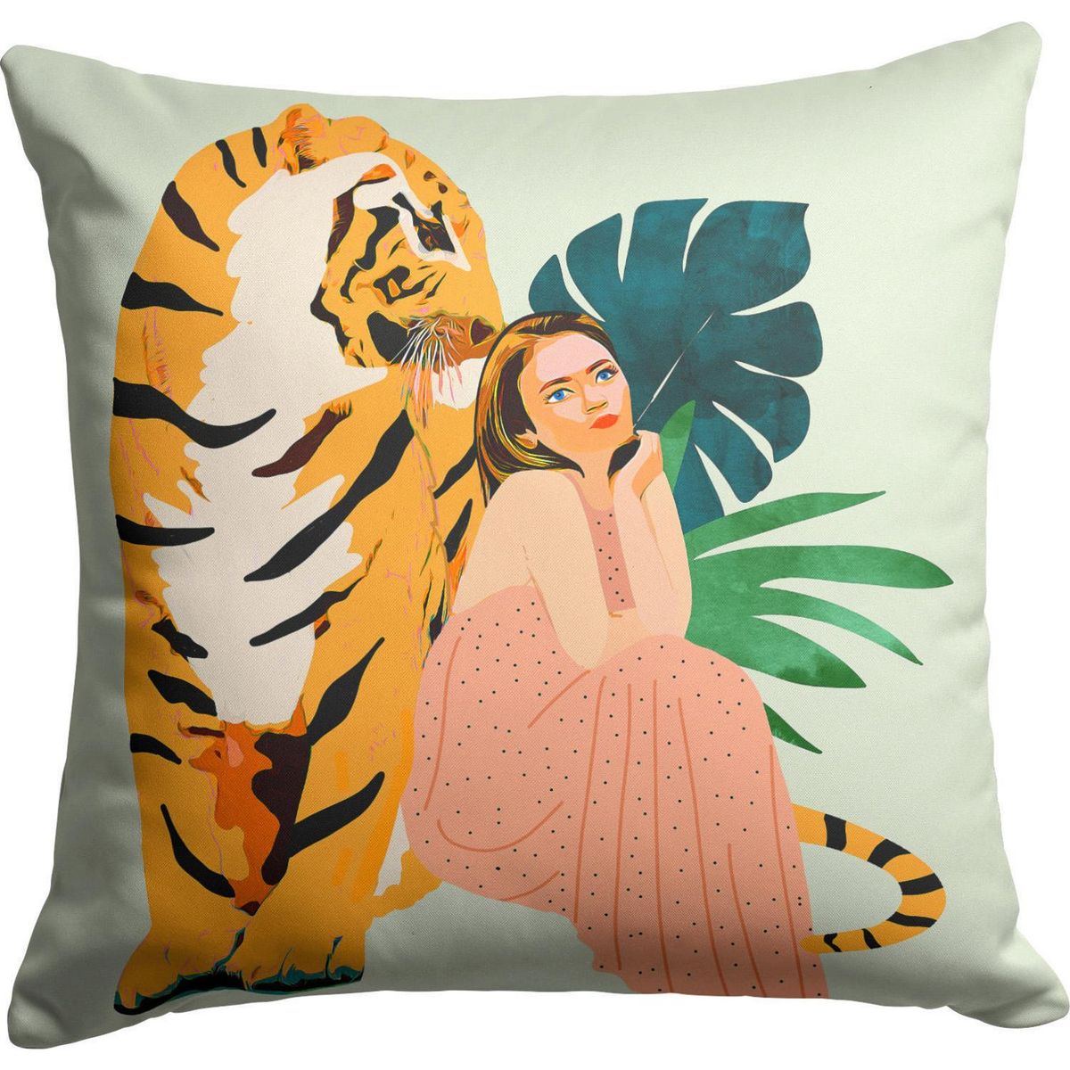 IMPRESIONARTE - Cojín Tiger Spirit de India 40x40 cm