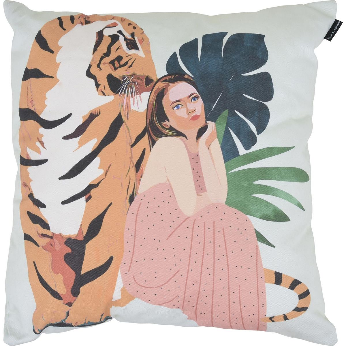 IMPRESIONARTE - Cojín Tiger Spirit de India 40x40 cm