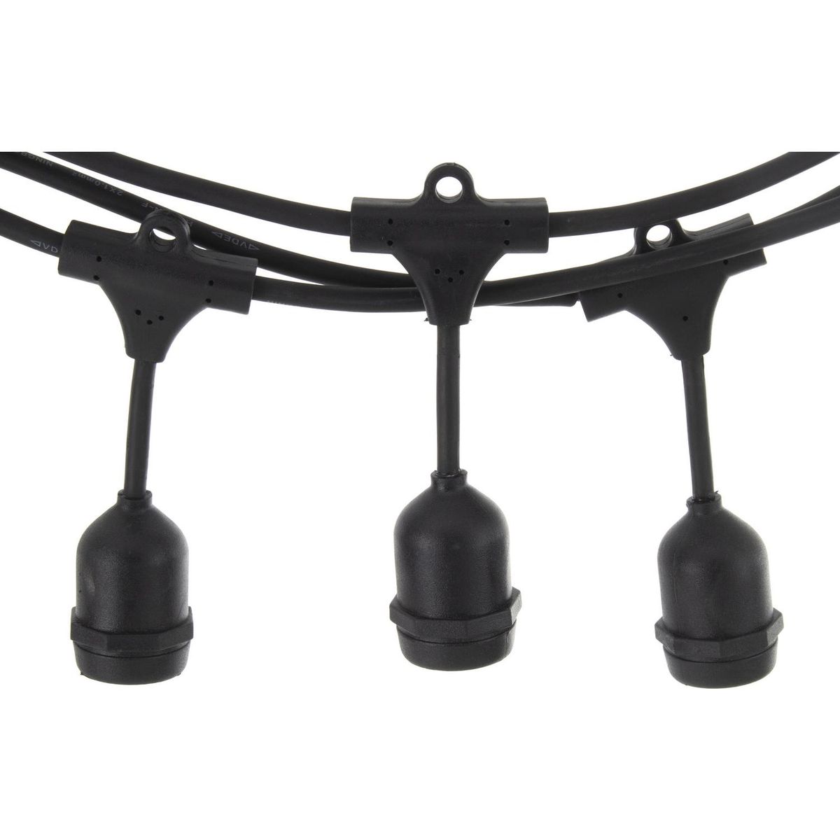 LEDZONE - Guirnalda decorativa exterior negra 7 luces