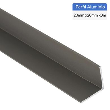 Pack 6 Unidades ngulo Gris Aluminio 20x1 mm 3 m
