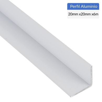 Pack 6 Unidades ngulo Blanco Aluminio 20x1 mm 6 m