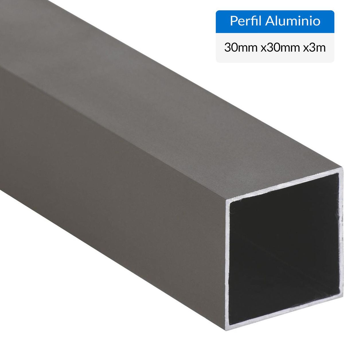 SUPERFIL - Perfil Tubular Gris 6 unidades Aluminio 30x30x1 mm 3 m