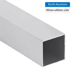 SUPERFIL - Perfil Tubular Gris 6 unidades Aluminio 40x40x1 mm 3 m