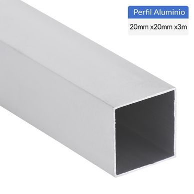 Perfil Tubular Gris Aluminio 20x1 mm 3 m