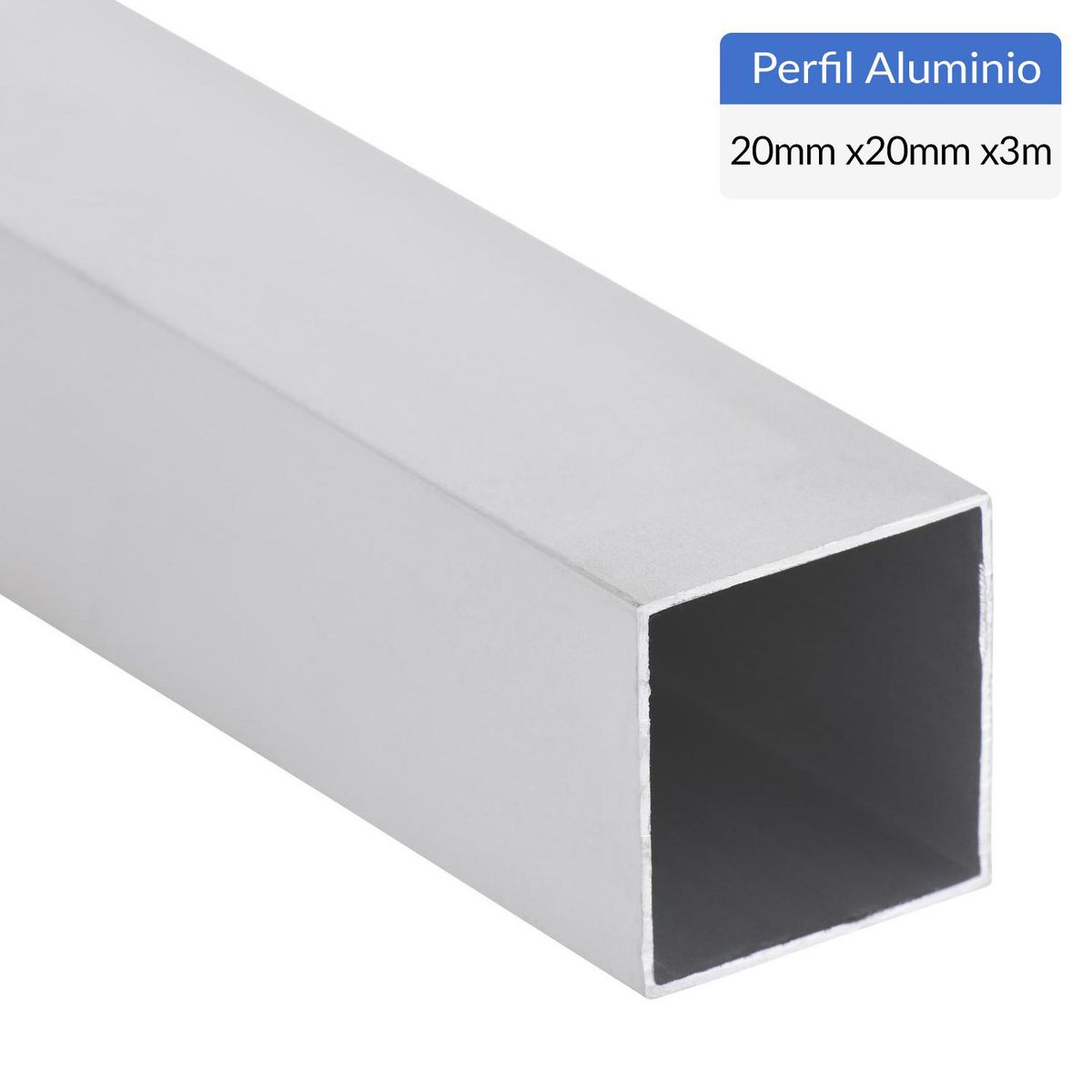 SUPERFIL - Perfil Tubular Gris 6 unidades Aluminio 20x20x1 mm 3 m