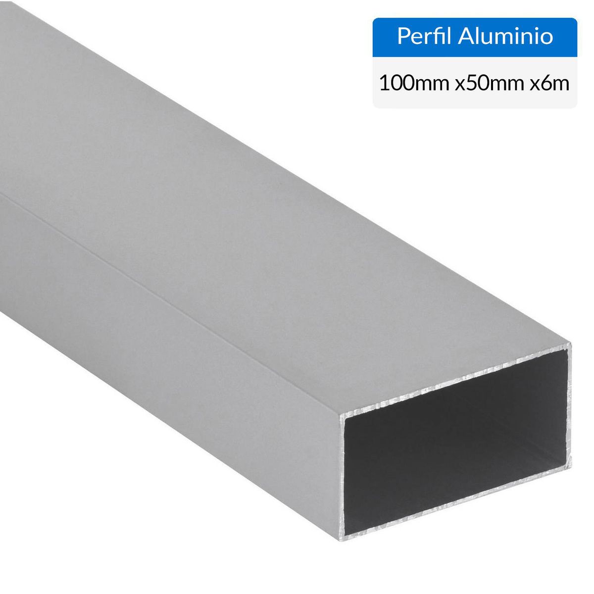 SUPERFIL - Perfil Tubular Gris 6 unidades Aluminio 100x50x1,5 mm 6 m