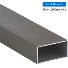 SUPERFIL - Perfil Tubular Gris 6 unidades Aluminio 100x50x1,5 mm 6 m