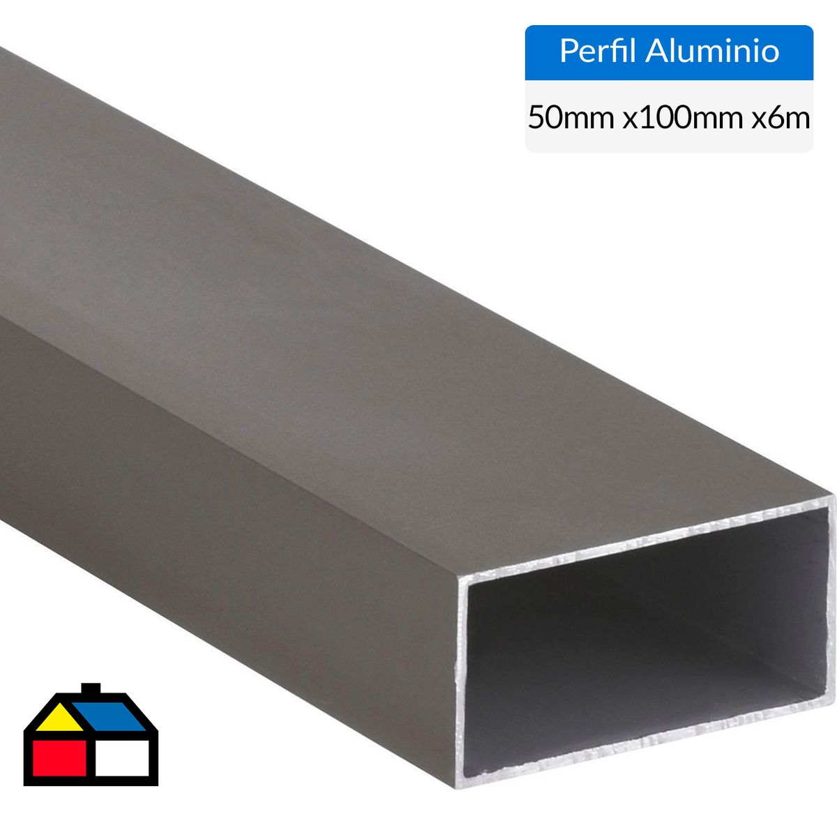 SUPERFIL - Perfil Tubular Gris 6 unidades Aluminio 100x50x1,5 mm 6 m