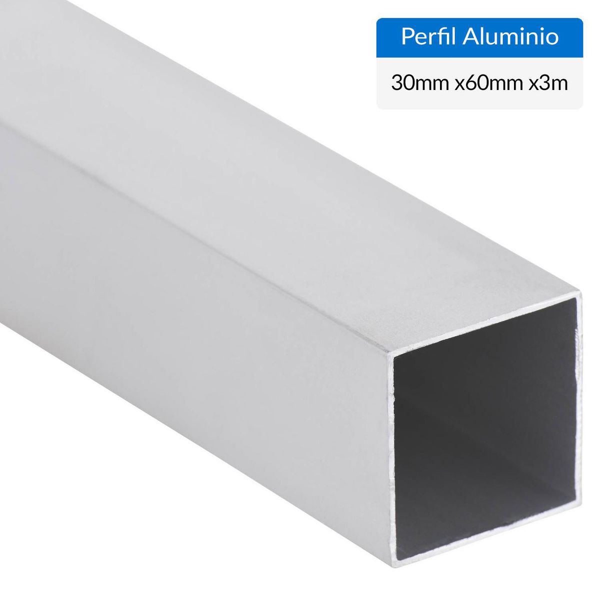 SUPERFIL - Perfil Tubular Gris 6 unidades Aluminio 60x30x1,2 mm 3 m