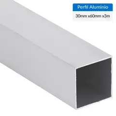 SUPERFIL - Perfil Tubular Gris 6 unidades Aluminio 60x30x1,2 mm 3 m