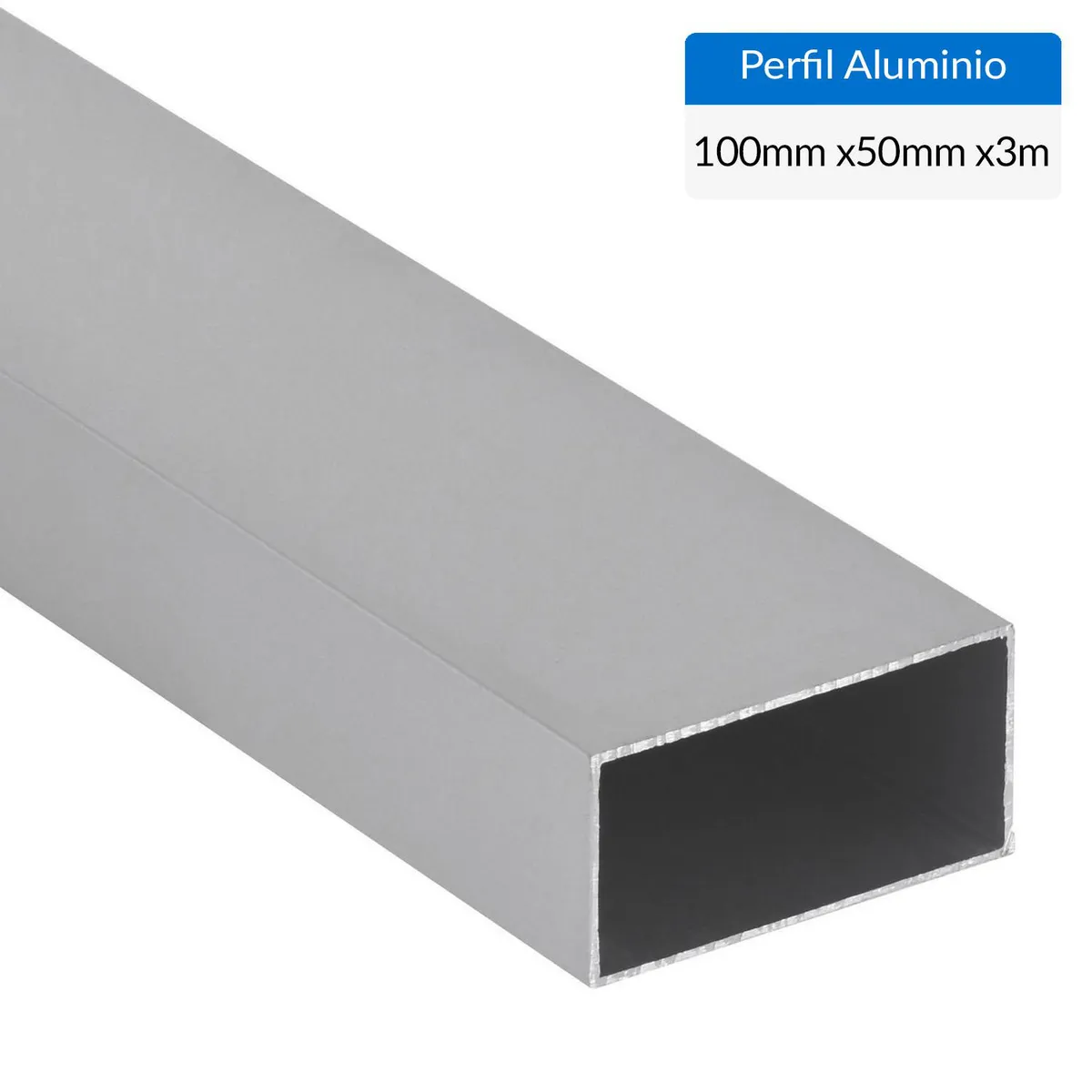 SUPERFIL - Perfil Tubular Gris 6 unidades Aluminio 100x50x1.5 mm 3 m