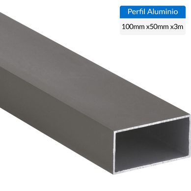 Perfil Tubular Gris Aluminio 100x1.5 mm 3 m