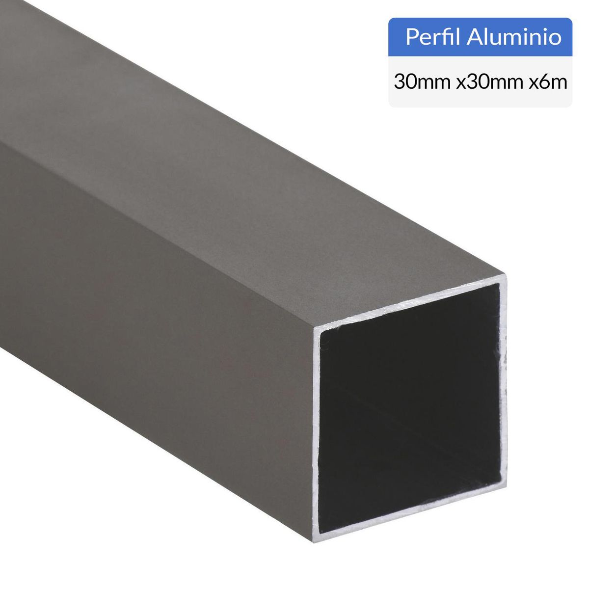 SUPERFIL - Perfil Tubular Gris 6 unidades Aluminio 30x30x1 mm 6 m