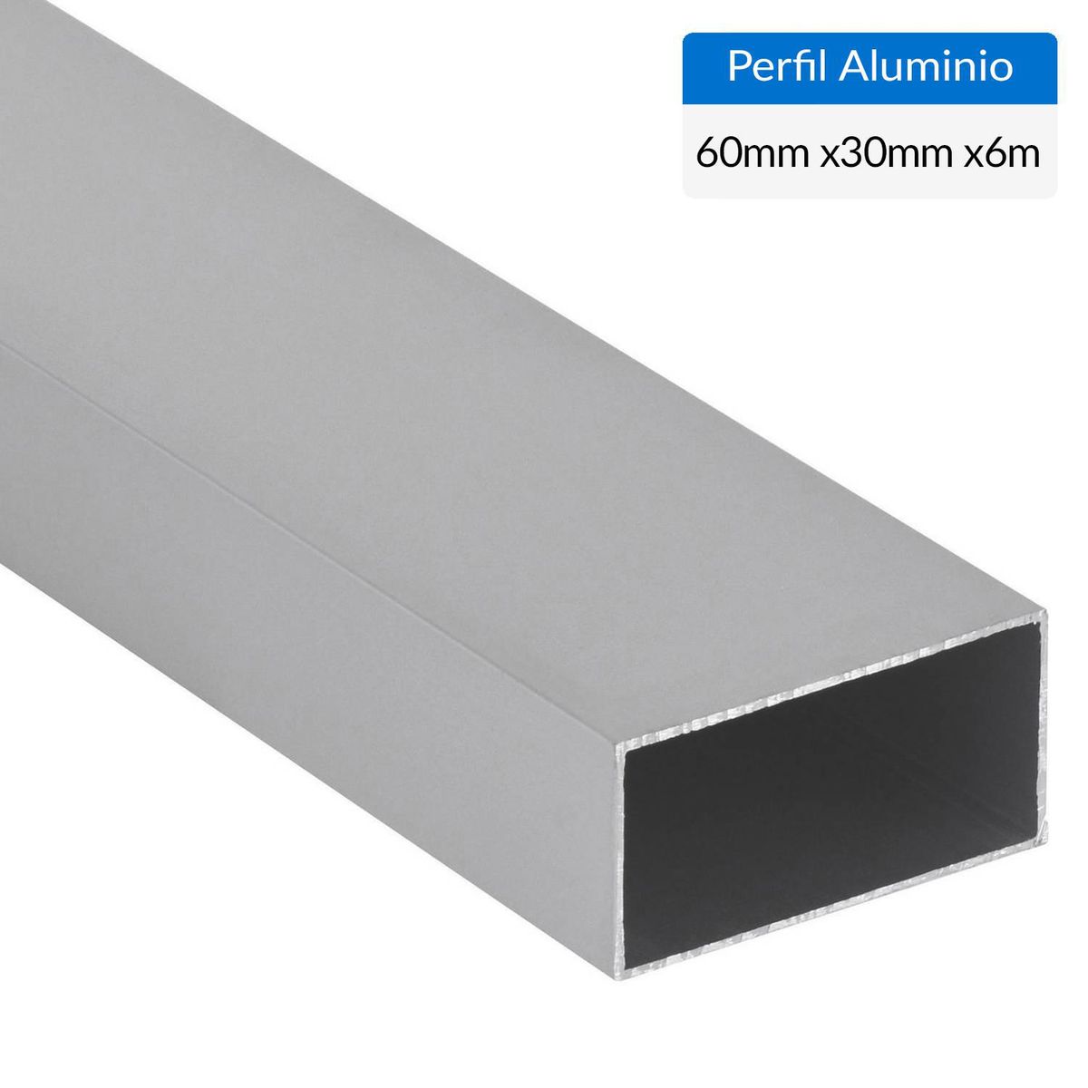 SUPERFIL - Perfil Tubular Gris 6 unidades Aluminio 60x30x1,2 mm 6 m