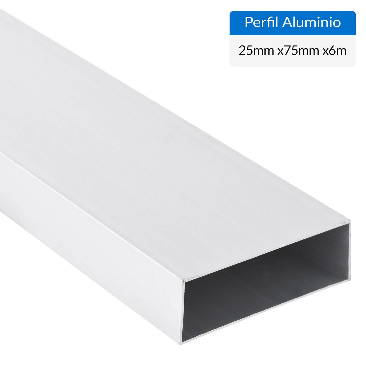 SUPERFIL - Perfil Tubular Blanco 6 unidades Aluminio 75x25x1 mm 6 m