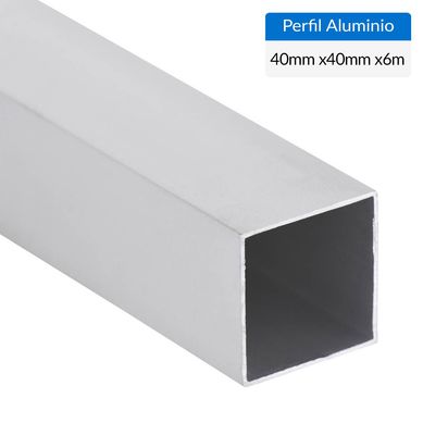 Perfil Tubular Gris Aluminio 40x1 mm 6 m