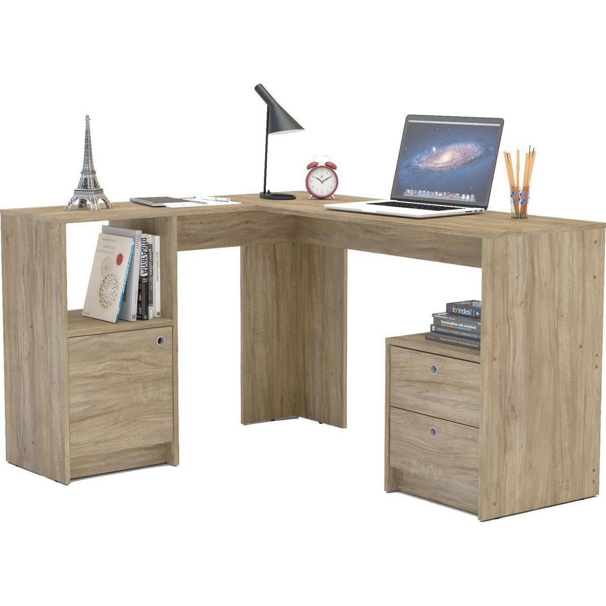 VEKKAHOME - Escritorio Bosco Café 142x75x142 cm