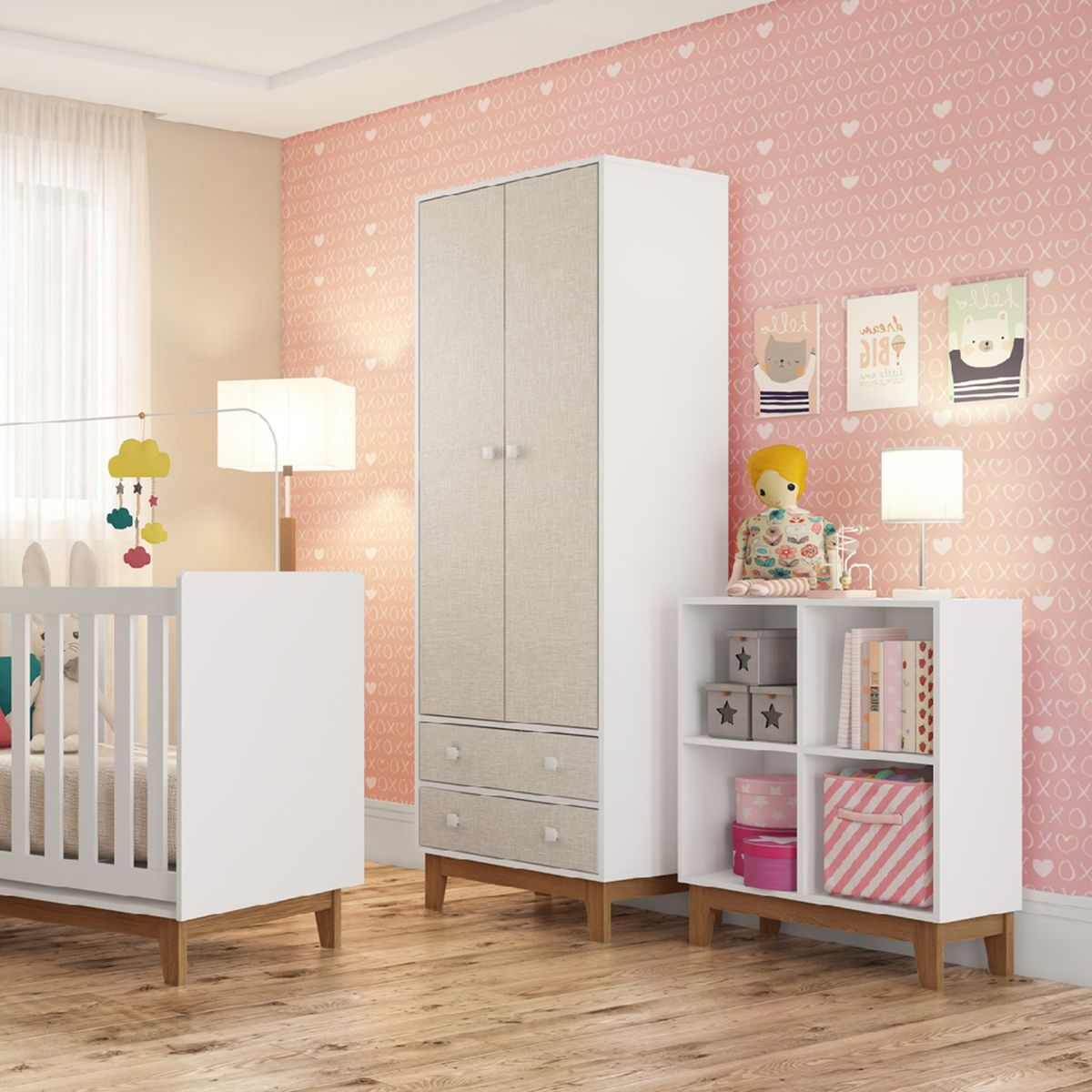 KIDSCOOL - Estante Harmony MDF 4 Nivel(es) 71x83x30 cm Blanco