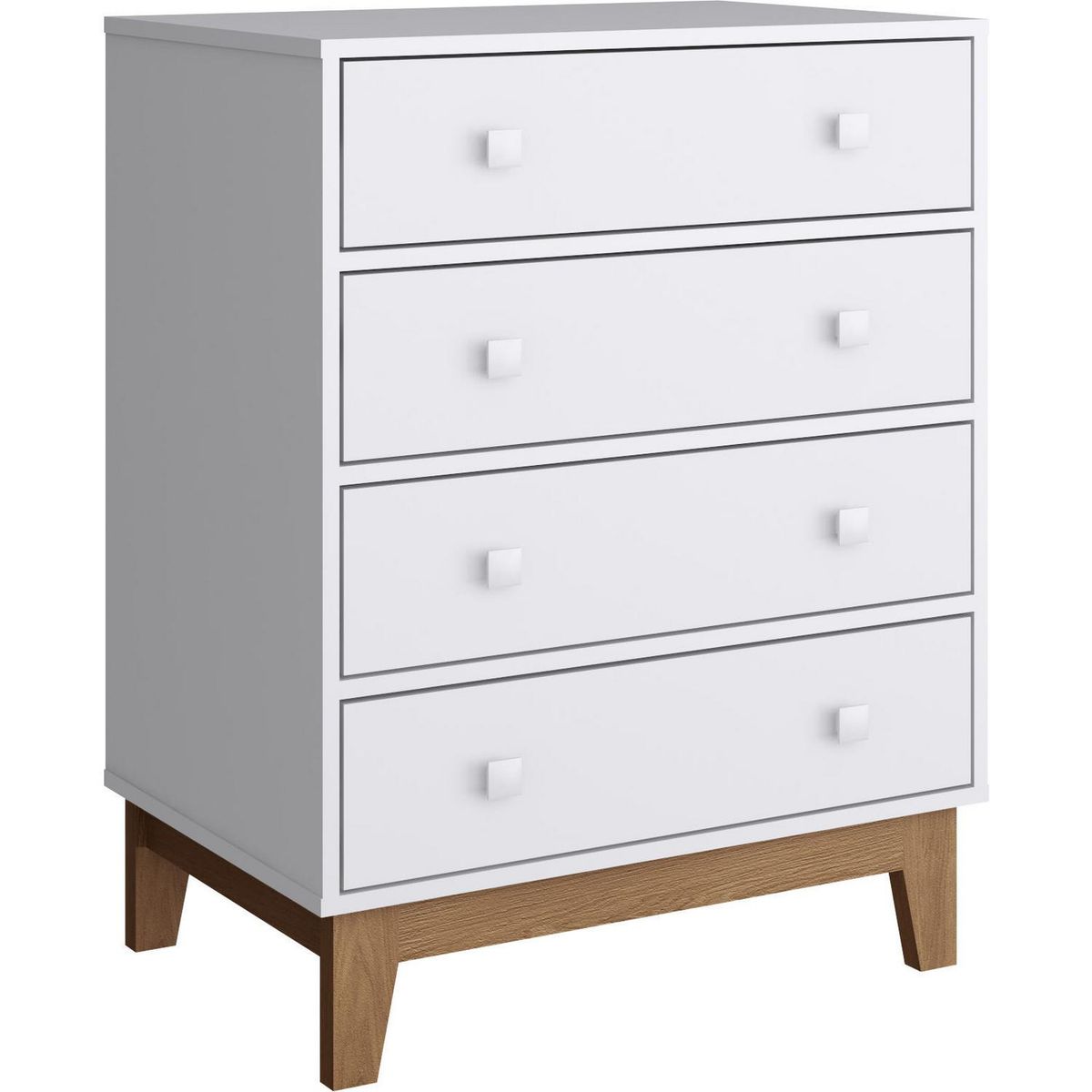 KIDSCOOL - Cómoda 4 Cajón(es) BY120 BL 58x86x45 cm Blanco